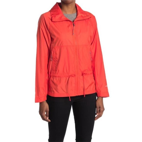 Eddie Bauer Womens Red Ventatrex Zip Up Lightweight Windbreaker Jacket Sz S New - Picture 1 of 11